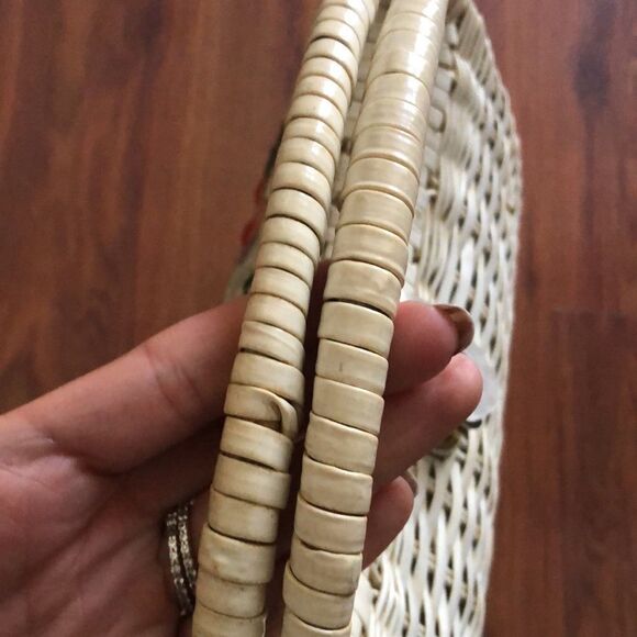 Vintage Hand made beaded and rattan handbag purse - Picture 9 of 13